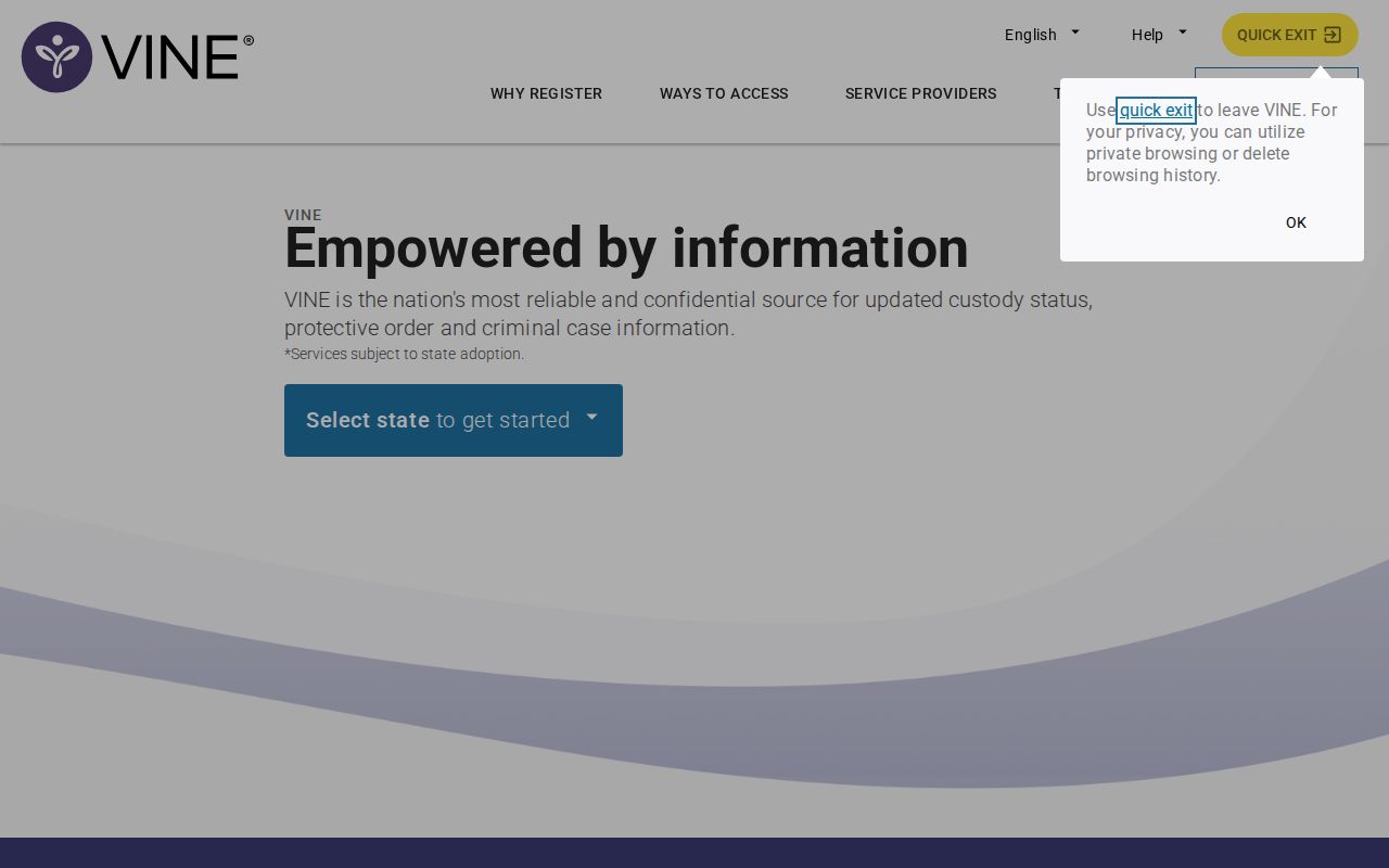 Muskingum County VINELink release check and Ohio notification controls